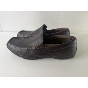 Perry Ellis America Soho Loafers Mens 13 Black Leather Slip On Moc Toe Shoes